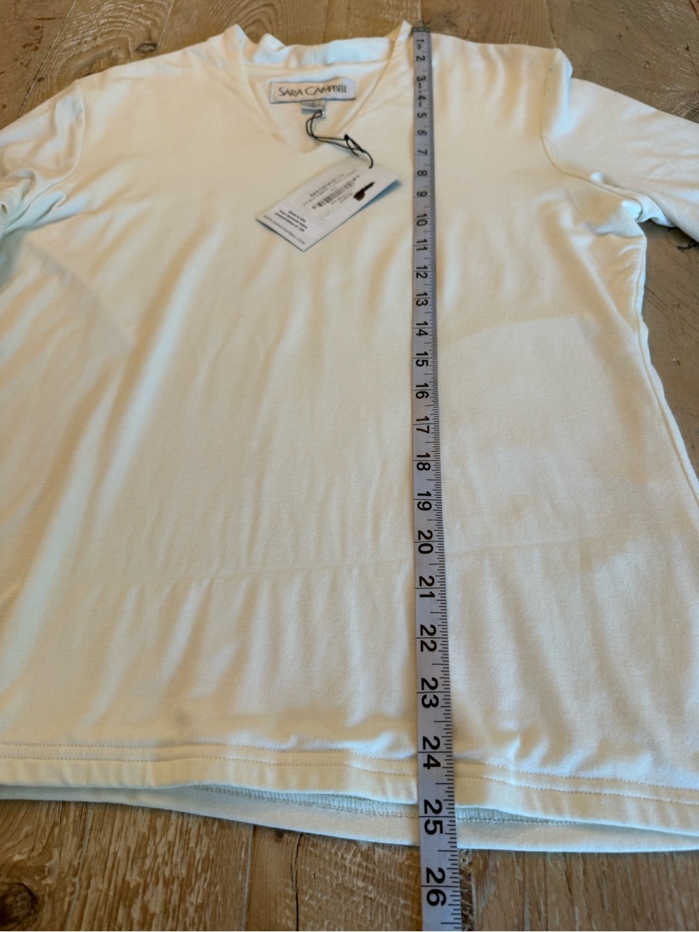 Sara Campbell Off White Long-Sleeve V-Neck Shirt L NWT - Picture 4 of 7